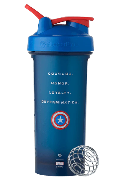 BlenderBottle Classic 28oz "Courage. Honor. Loyalty. Determination." - Marvel Captain America
