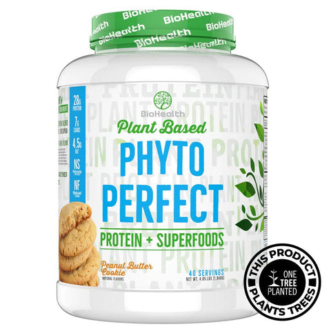 BioHealth Plant Based Phyto Perfect - Protein + Superfoods Powder Peanut Butter Cookie