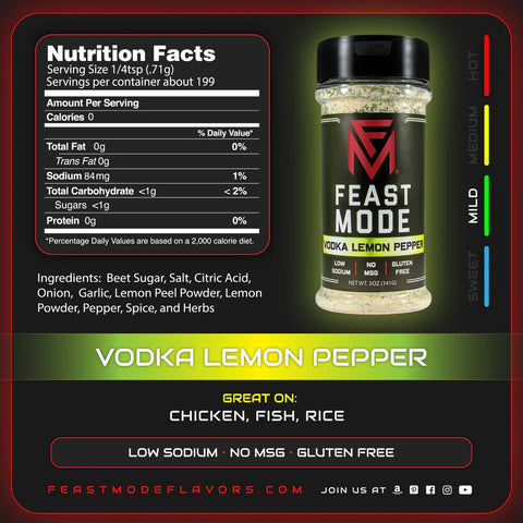 Feast Mode Seasoning - Vodka Lemon Pepper