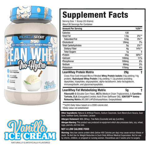 MuscleSport Lean Whey 2lb - Select Flavor