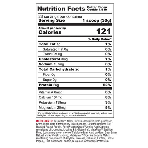 Metabolic Nutrition Iso PWDR 1.52lb (Select Flavor)