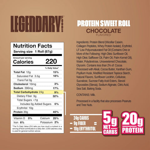 Legendary Foods Protein Sweet Roll - Chocolate Flavor