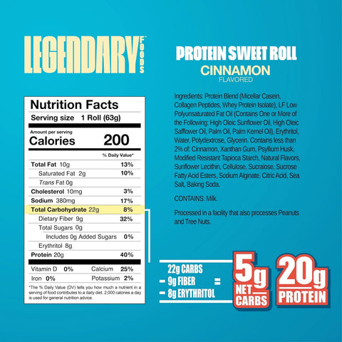 Legendary Foods Protein Sweet Roll - Cinnamon Flavor