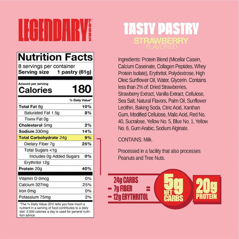 Legendary Foods Protein Tasty Pastry - Strawberry Flavor