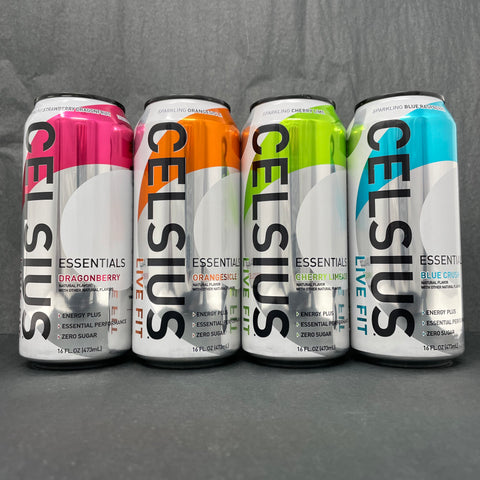 Celsius Essentials 4-Pack Exclusive Flavor Set - 16oz Cans Sparkling Energy Drinks