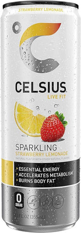 Celsius Strawberry Lemonade 12oz Can Sparkling Energy Drink