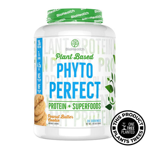 BioHealth Plant Based Phyto Perfect - Protein + Superfoods Powder Peanut Butter Cookie
