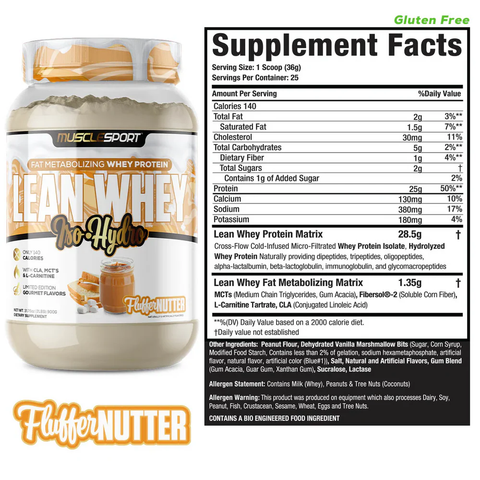 MuscleSport Lean Whey 2lb - Fluffernutter