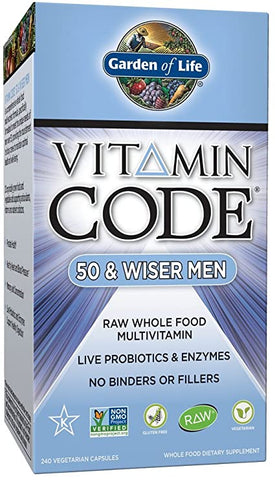 Garden Of Life Vitamin Code - Whole Food Vitamin For 50 & Wiser Men (Choose Size)