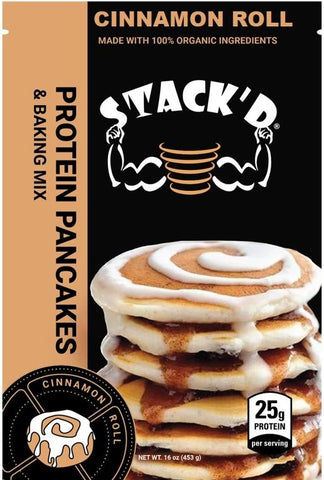 STACK'D Cinnamon Roll Protein Pancakes