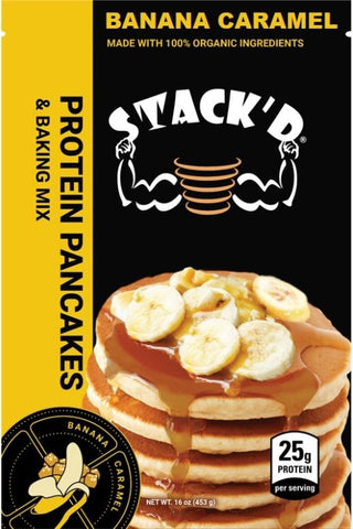 STACK'D Banana Caramel Protein Pancakes