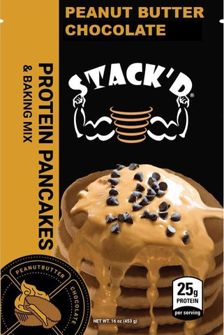 STACK'D Peanut Butter Chocolate Protein Pancakes
