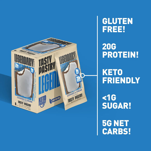 Legendary Foods Protein Tasty Pastry - Cookies & Cream Flavor – CORE ...