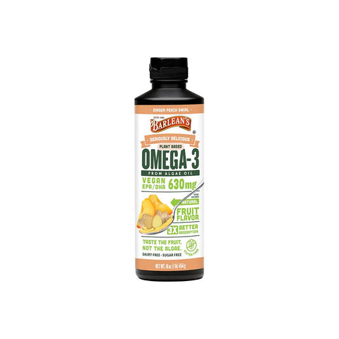 Barlean's Seriously Delicious Plant Based Omega-3 Algae Oil - Ginger Peach