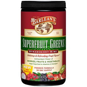 Barlean's Superfruit Greens Powder Strawberry-Kiwi